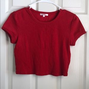 Lottie Moss red crop top from pacsun